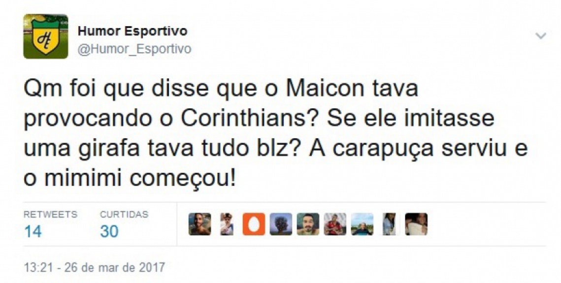 Maicon foi punido com amarelo após imitar uma galinha na comemoração do gol. Na web, internautas criticaram punição e comentaram sobre o gesto do zagueiro tricolor.
