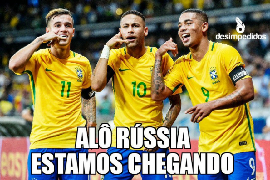 Grande atuação contra o Paraguai e classificação antecipada para a Copa da Rússia renderam brincadeiras nas redes sociais