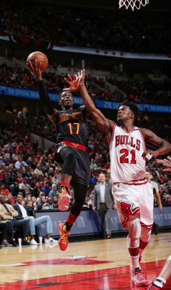 Jimmy Butler, na vitória do Chicago Bulls sobre o Atlanta Hawks