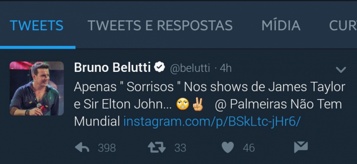 No Twitter, a publicação com a provocação ao Palmeiras também pôde ser vista