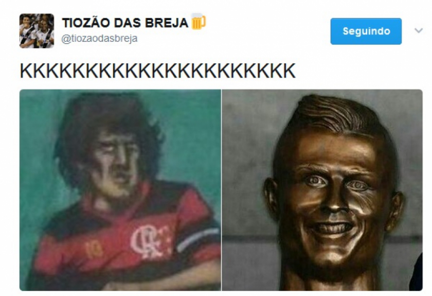 Mosaico 3D com gol de falta do Zico rendeu zoações dos rivais do Flamengo