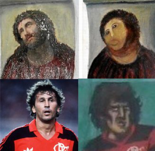 Mosaico 3D com gol de falta do Zico rendeu zoações dos rivais do Flamengo
