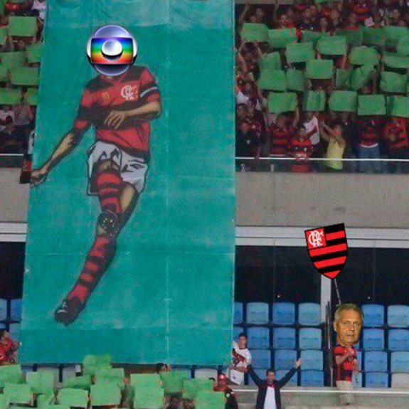 Mosaico 3D com gol de falta do Zico rendeu zoações dos rivais do Flamengo