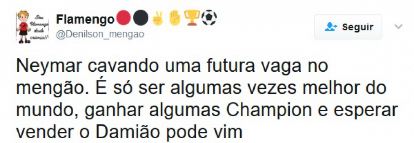 Flamenguistas se animaram com possível contratação de Neymar no futuro e já fizeram planos