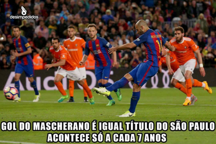 Memes brincam com primeiro gol de Mascherano a favor do Barça