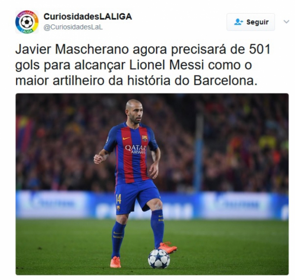 Memes brincam com primeiro gol de Mascherano a favor do Barça