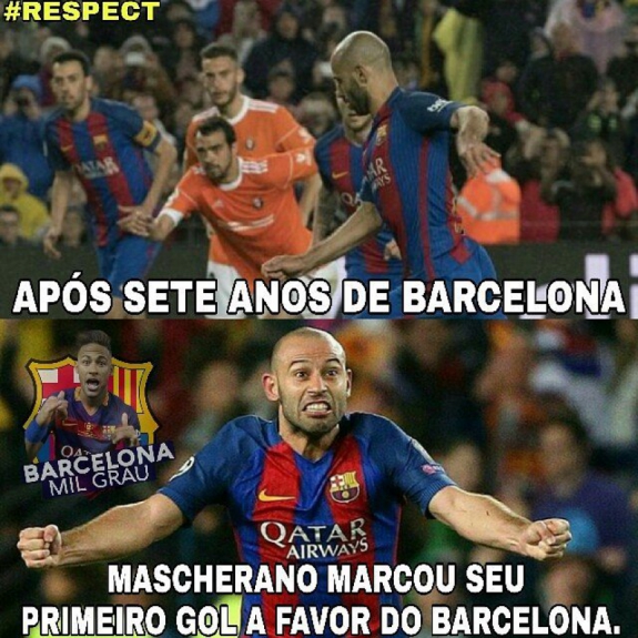 Memes brincam com primeiro gol de Mascherano a favor do Barça