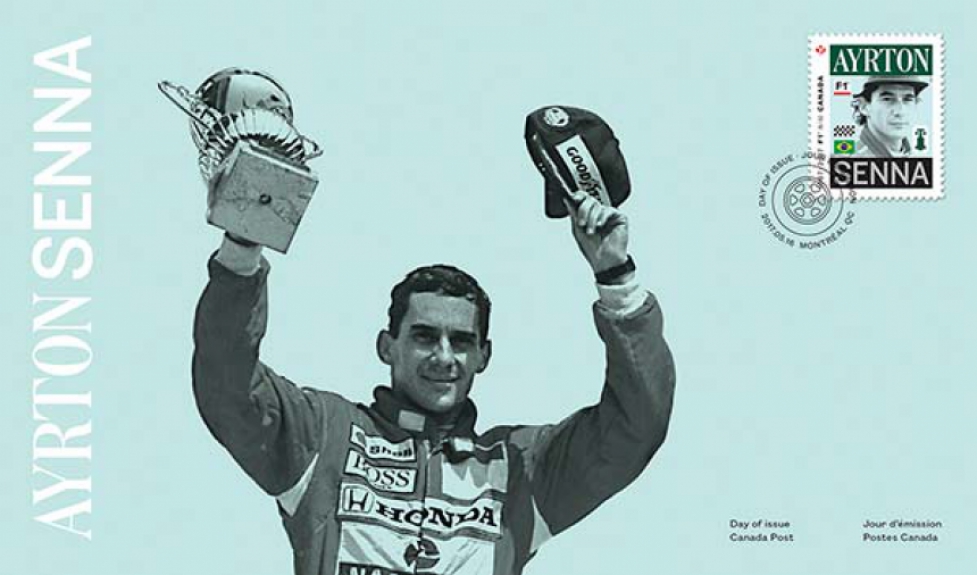 Selo em homenagem a Ayrton Senna