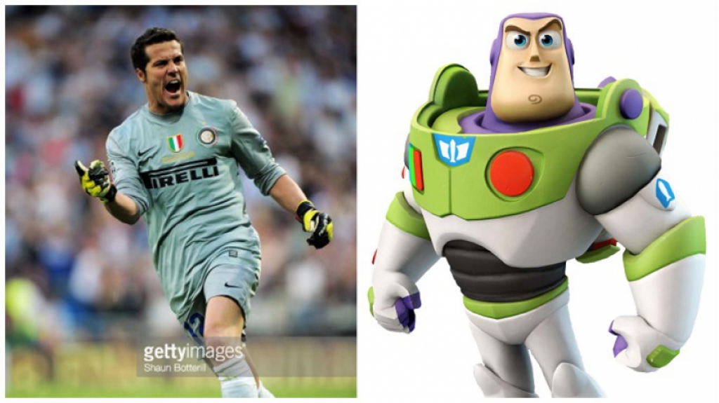 Julio Cesar e Buzz Lightyear, personagem de 'Toy Story'