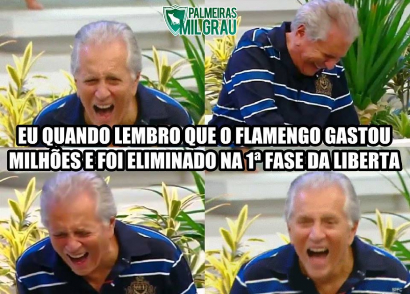 Torcedores do Palmeiras tiram sarro da eliminação do Flamengo na Libertadores
