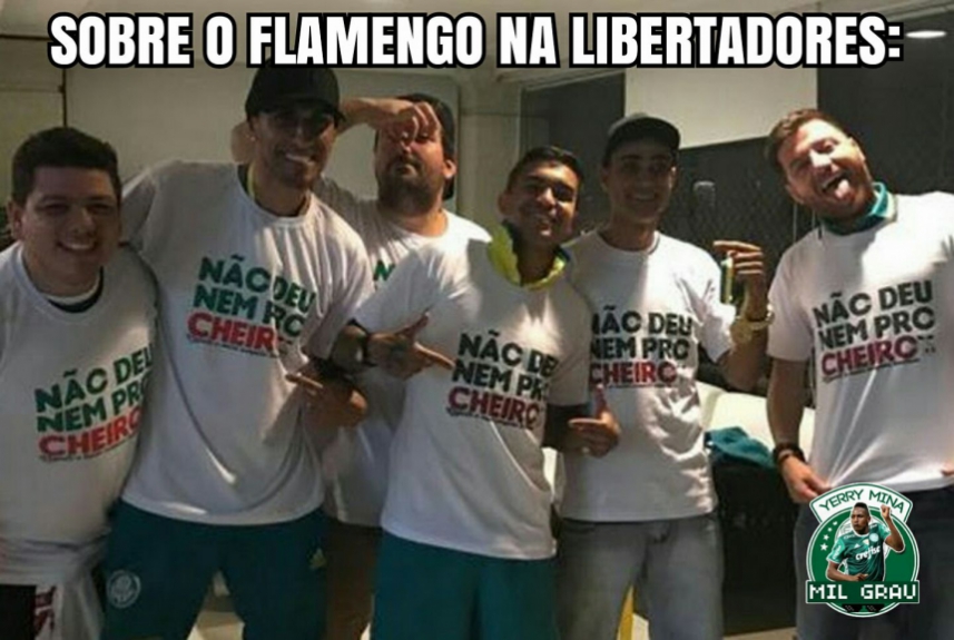 Torcedores do Palmeiras tiram sarro da eliminação do Flamengo na Libertadores