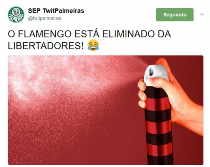 Torcedores do Palmeiras tiram sarro da eliminação do Flamengo na Libertadores