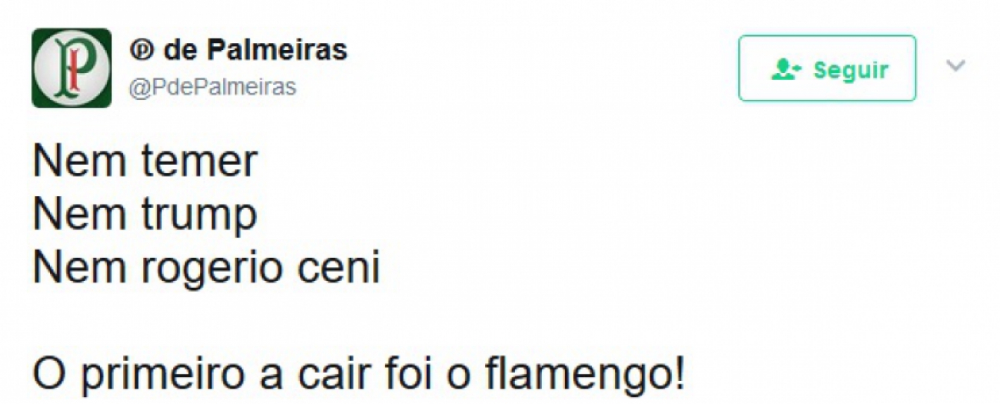 Torcedores do Palmeiras tiram sarro da eliminação do Flamengo na Libertadores