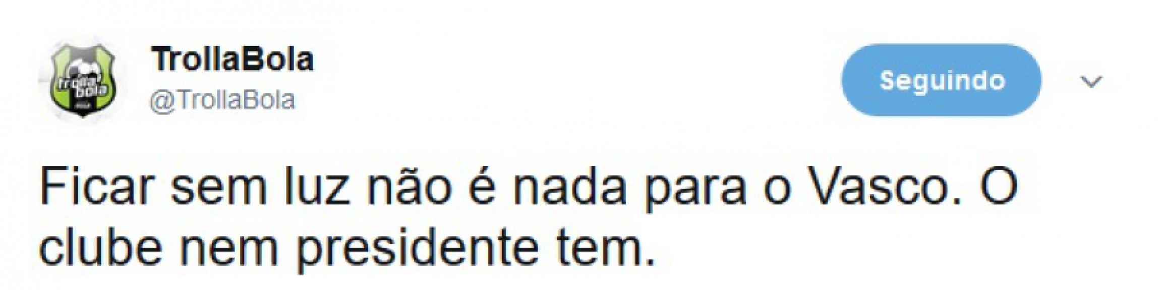 Falta de energia na partida entre Vasco e Avaí rendeu brincadeiras