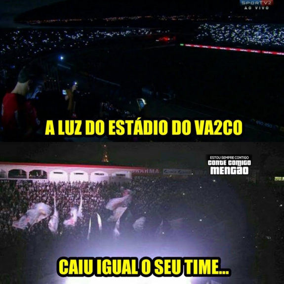 Falta de energia na partida entre Vasco e Avaí rendeu brincadeiras