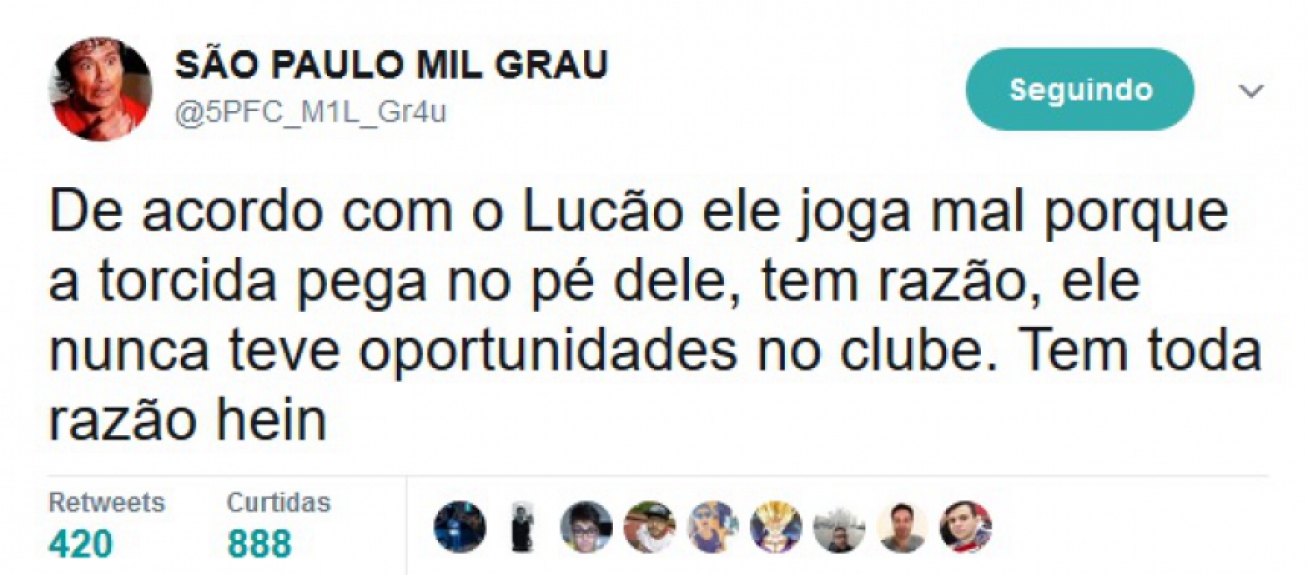 A internet não perdoou mais uma falha do zagueiro do São Paulo