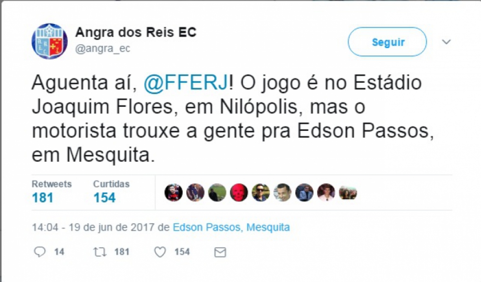 Só que algo estava errado na roda do time do Sul Fluminense...
