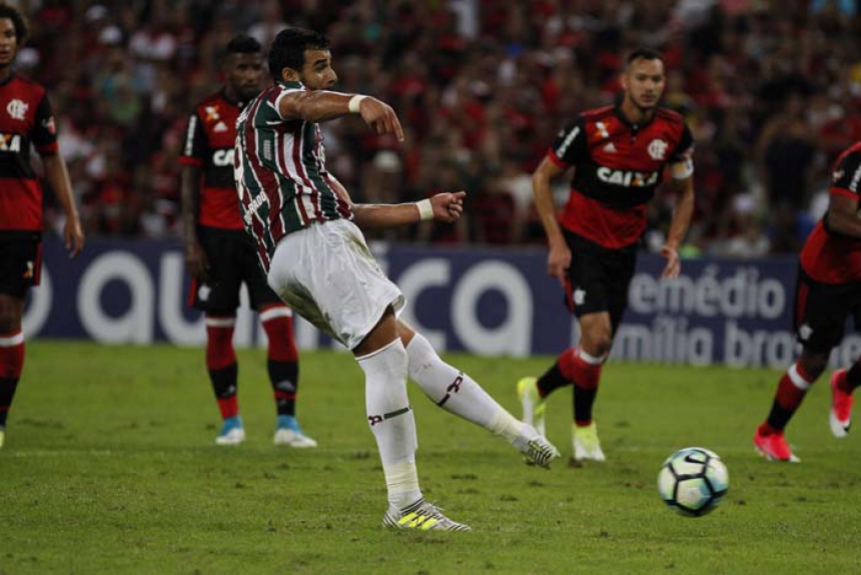 Fluminense 2 x 2 Flamengo - um pênalti (Henrique Dourado converteu para o Flu)