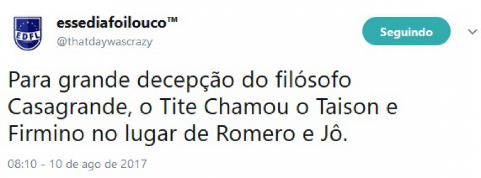 Lista divulgada por Tite para os jogos contra Equador e Colômbia virou assunto nas redes sociais