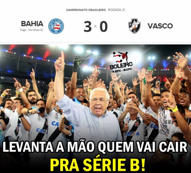 Vasco sofre com as gozações após derrota para o Bahia