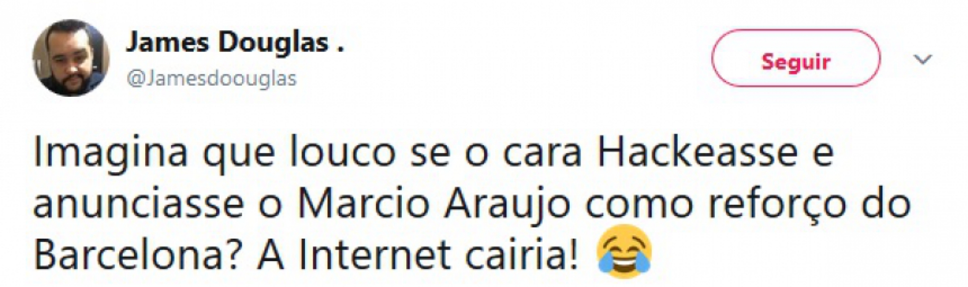 O assunto virou piada entre os brasileiros, que imaginaram o anúncio de Márcio Araújo pelo clube catalão