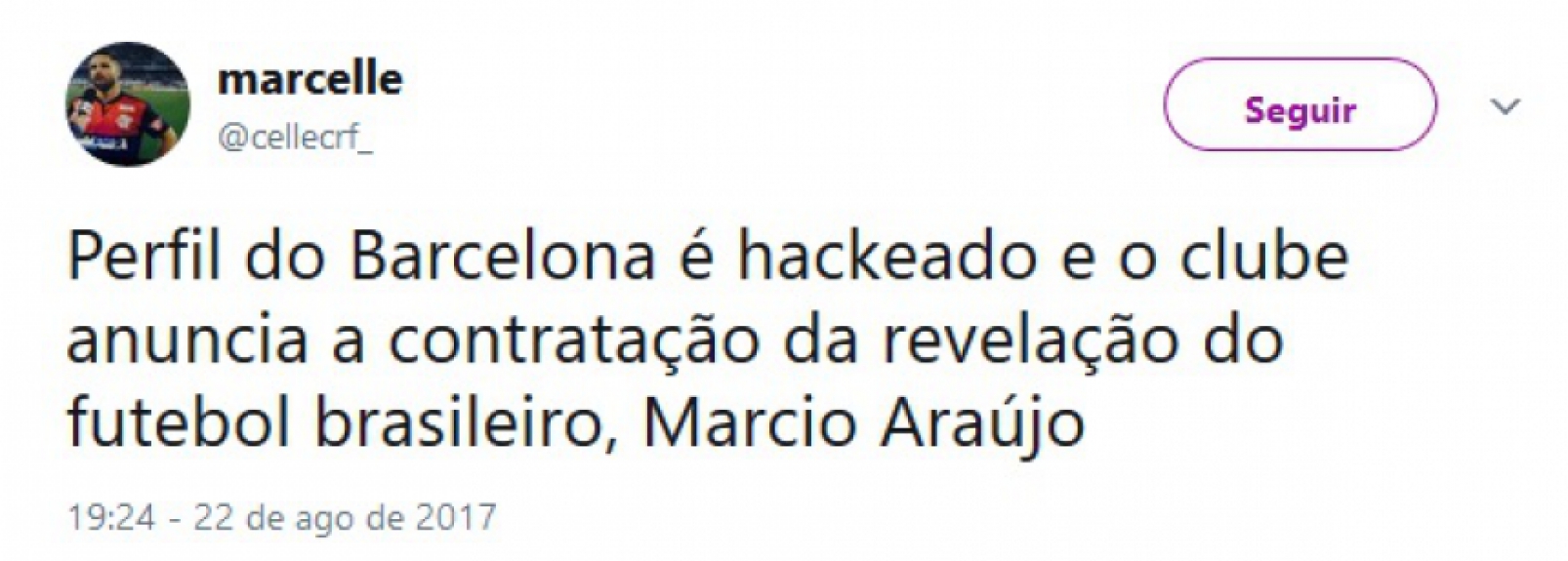 O assunto virou piada entre os brasileiros, que imaginaram o anúncio de Márcio Araújo pelo clube catalão