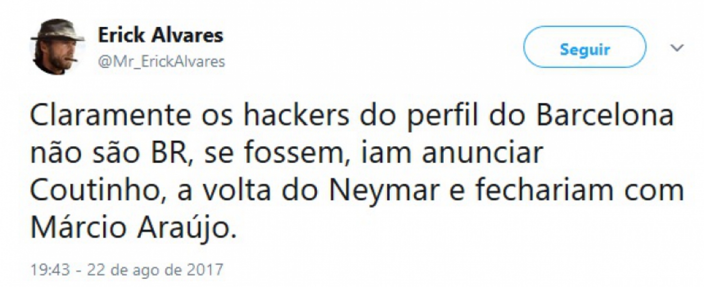 O assunto virou piada entre os brasileiros, que imaginaram o anúncio de Márcio Araújo pelo clube catalão