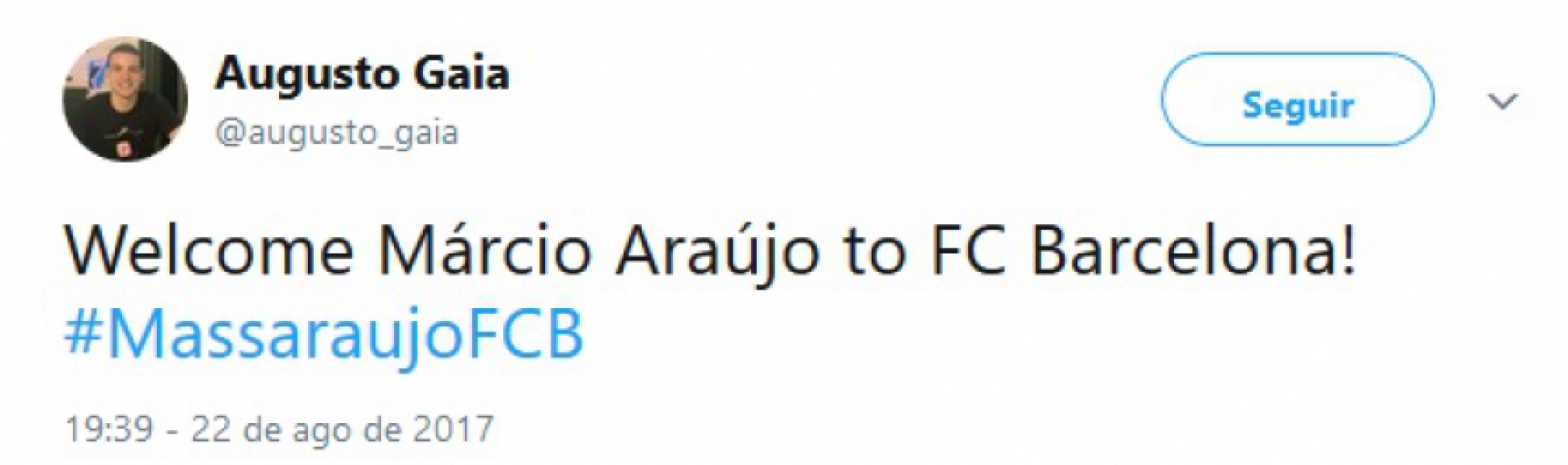 O assunto virou piada entre os brasileiros, que imaginaram o anúncio de Márcio Araújo pelo clube catalão
