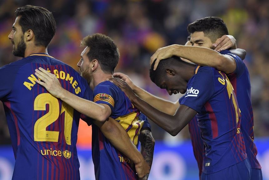 O Barça abriu quatro pontos de vantagem em relação ao Real Madrid, por exemplo