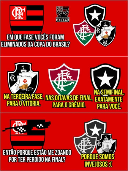 Mesmo derrotados, flamenguistas não perderam a oportunidade de cutucar os rivais