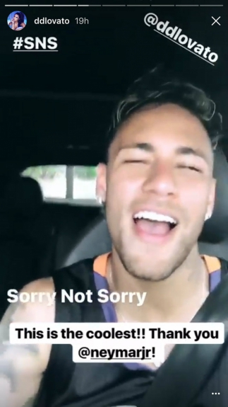 Neymar elogia música de Demi Lovato