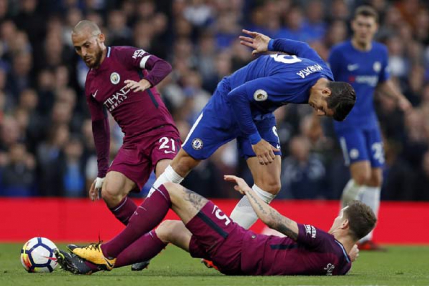 Morata e Stones - Chelsea x Manchester City