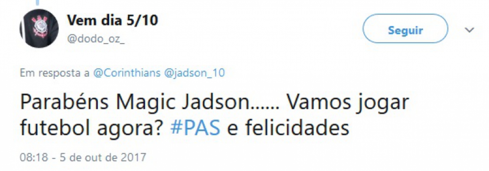 Torcedores aproveitam post do Timão para cobrar Jadson