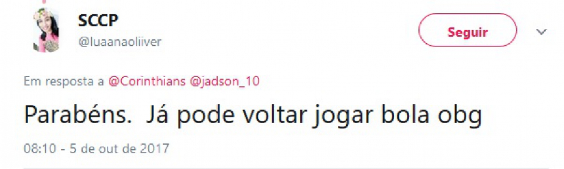 Torcedores aproveitaram post do Timão para cobrar Jadson