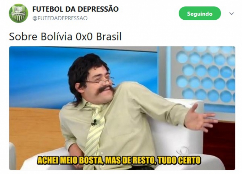 Os melhores memes do empate entre Bolívia e Brasil