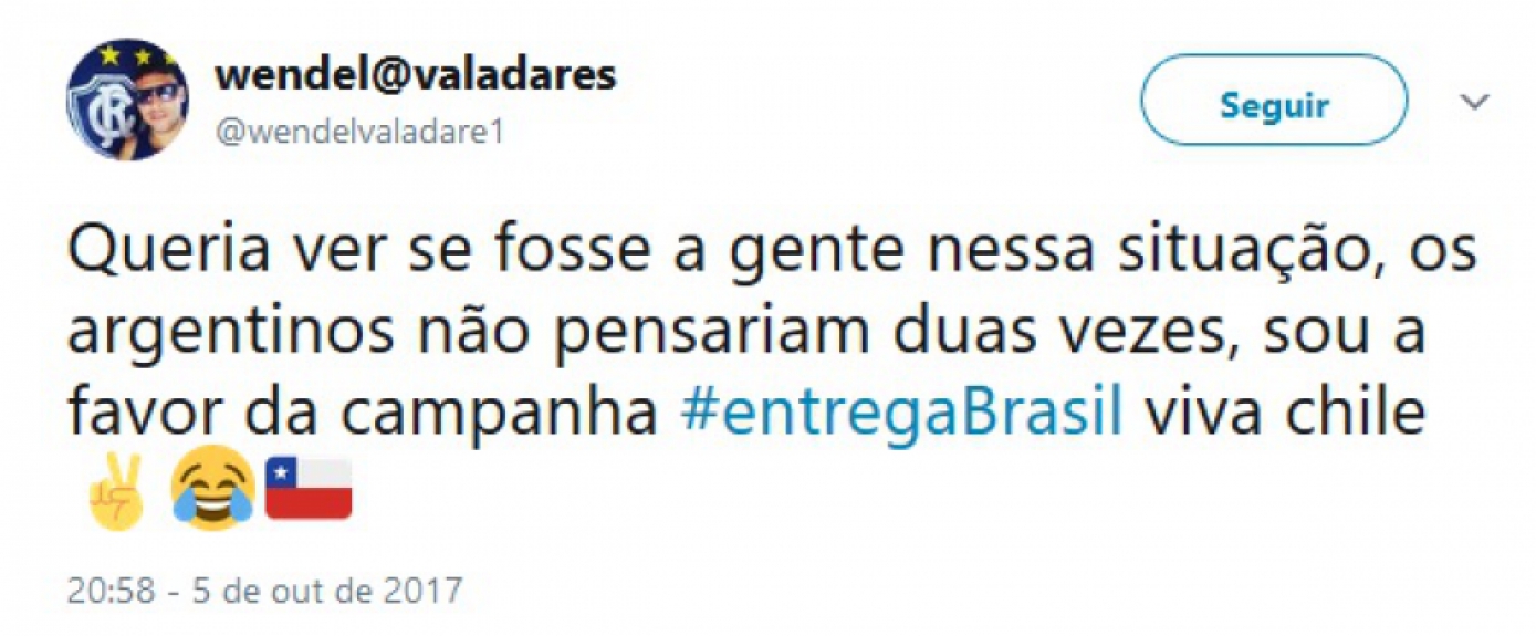 Pelas redes sociais, torcedores pedem que a Seleção Brasileira deixe os chilenos ganharem para prejudicar Argentina