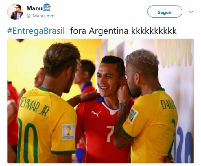 Pelas redes sociais, torcedores pedem que a Seleção Brasileira deixe os chilenos ganharem para prejudicar Argentina