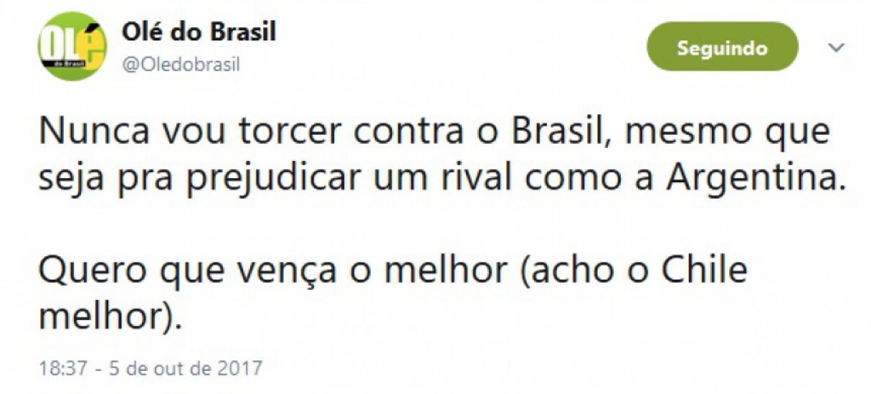 Pelas redes sociais, torcedores pedem que a Seleção Brasileira deixe os chilenos ganharem para prejudicar Argentina
