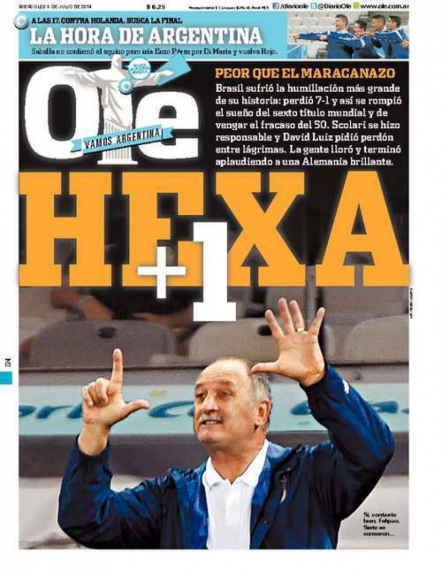 O Diário Olé, famoso por suas provocações, ainda não existia. Criado em 1996, o jornal argentino nunca viu a Argentina ser campeã!