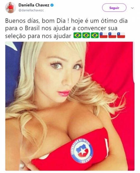 Modelo Daniella Chavez postou fotos sensuais com recados aos brasileiros
