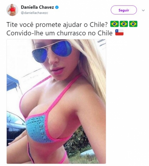 Modelo Daniella Chavez postou fotos sensuais com recados aos brasileiros
