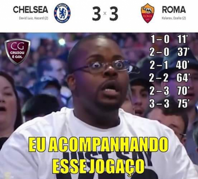 Humor Esportivo: os memes de Chelsea 3 x 3 Roma