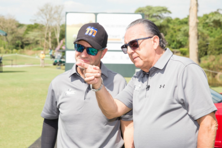 Rubens Barrichello em torneio de golfe Galvão Bueno