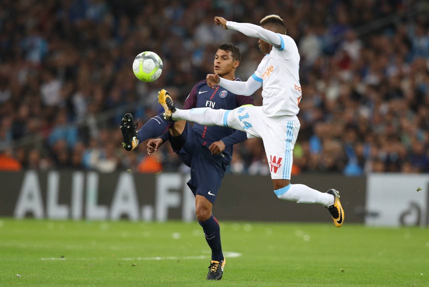 Thiago Silva: Teve dificuldades, mas não comprometeu diante do Olympique de Marselha