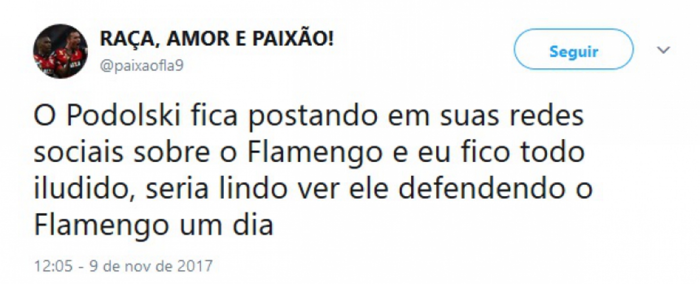 Torcedores do Flamengo comentam sobre sonho de acerto com Podolski