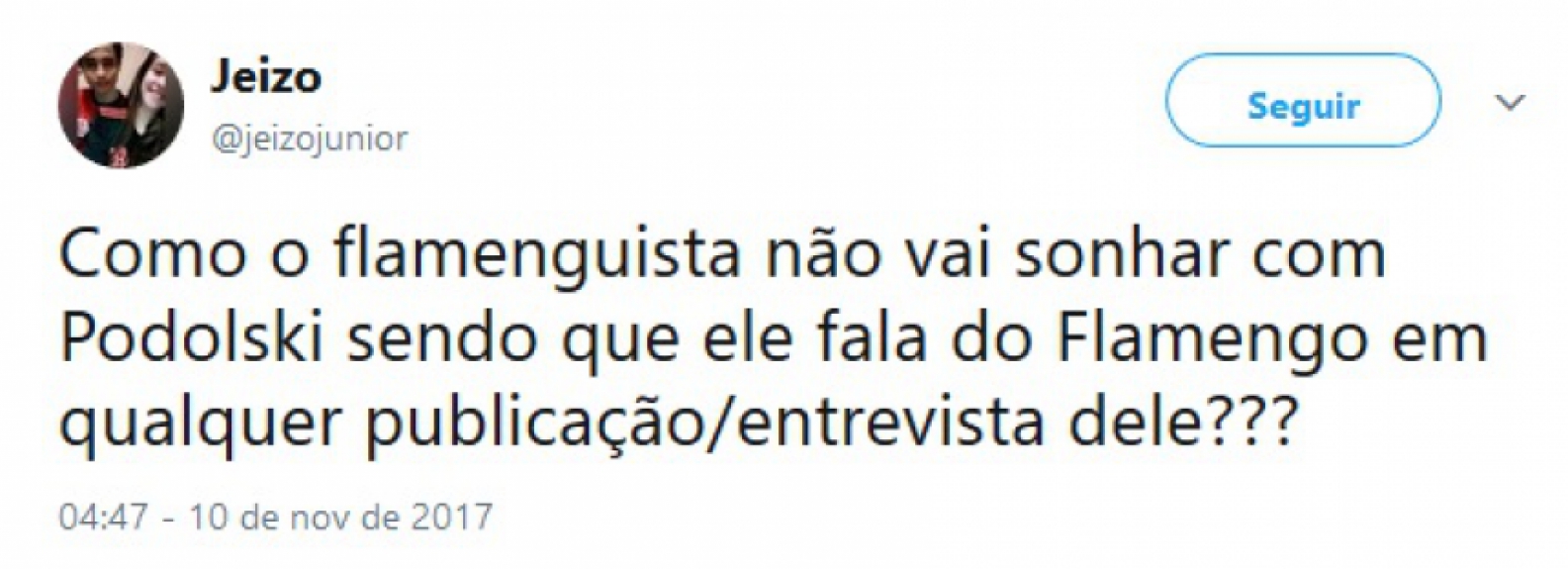 Torcedores do Flamengo comentam sobre sonho de acerto com Podolski