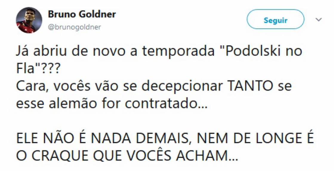 Torcedores do Flamengo comentam sobre sonho de acerto com Podolski