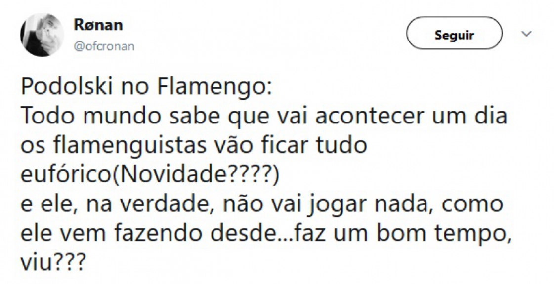 Torcedores do Flamengo comentam sobre sonho de acerto com Podolski