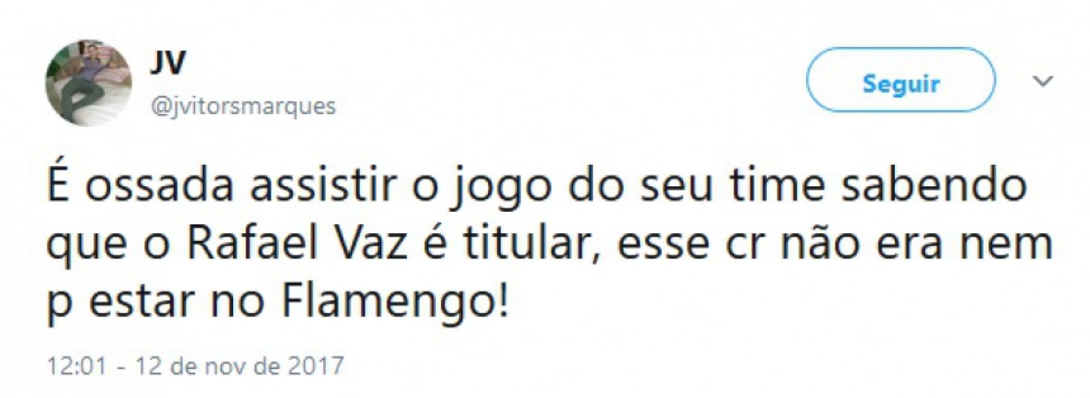Rafael Vaz foi muito criticado nas redes sociais durante derrota para o Palmeiras