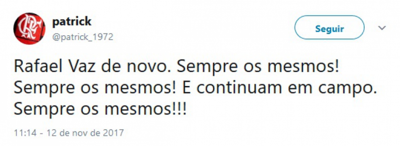 Rafael Vaz foi muito criticado nas redes sociais durante derrota para o Palmeiras